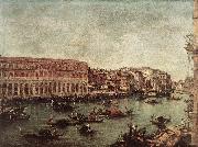 GUARDI, Francesco The Grand Canal at the Fish Market (Pescheria) dg oil painting on canvas
